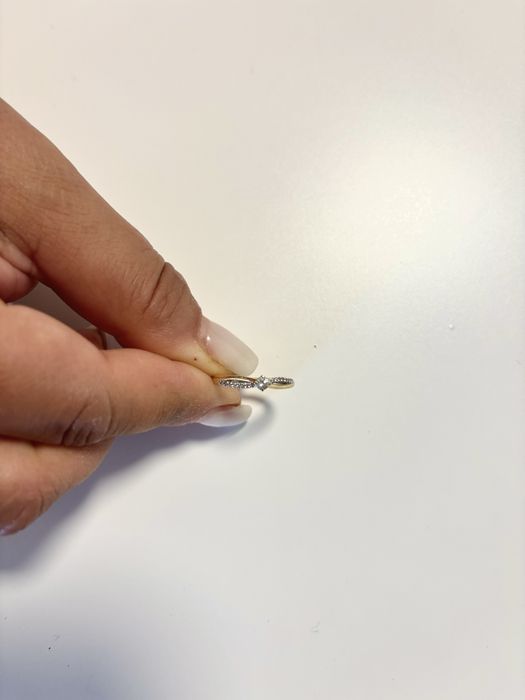 Inel logodnă aur 14K (585) cu diamant natural | Mărimea 55