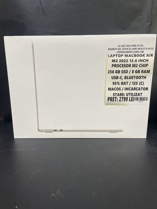 Laptop Macbook Air M2(2022) / 125C FACTURA/GARANTIE #53731