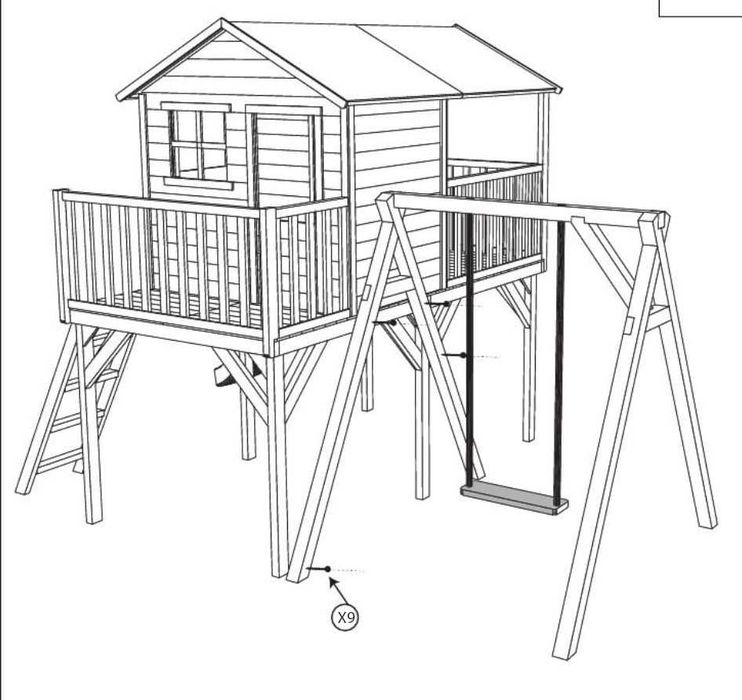 Complex de joaca Pluto cu leagan si tobogan