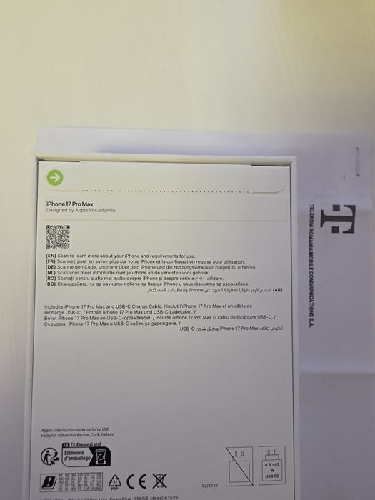Iphone 17 PRO MAX 256GB sigilat Factura garanție 2ani