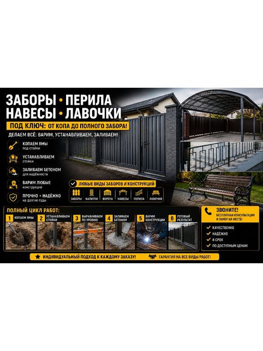 заборы под ключ под заказ заборы