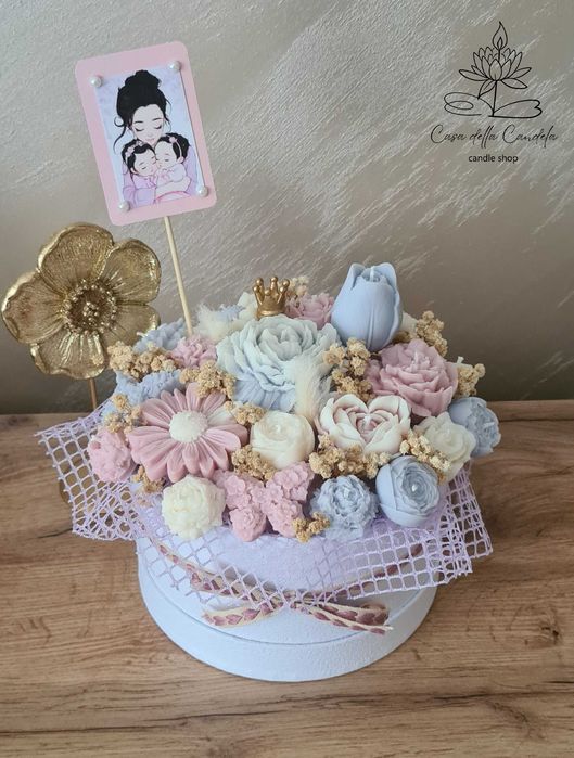 Букет от соеви свещи