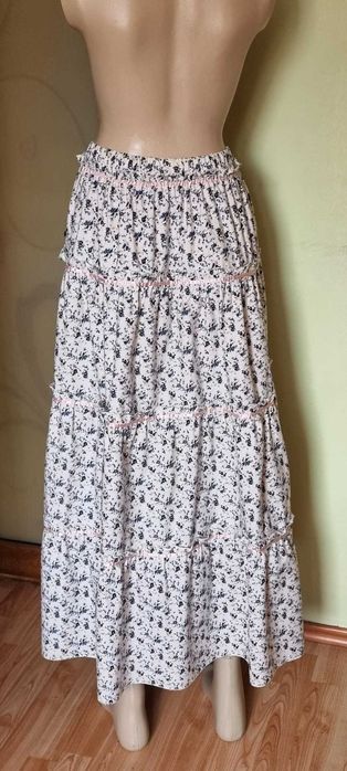 Fusta maxi, print cu flori mici, bumbac 100%, marimea 44