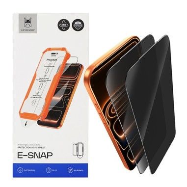 Folie Telefon Privacy iPhone 17, 2 BUC, HEYBINGO, E-SNAP, Cu Kit de Aplicare si Functie de Indepartare a Prafului