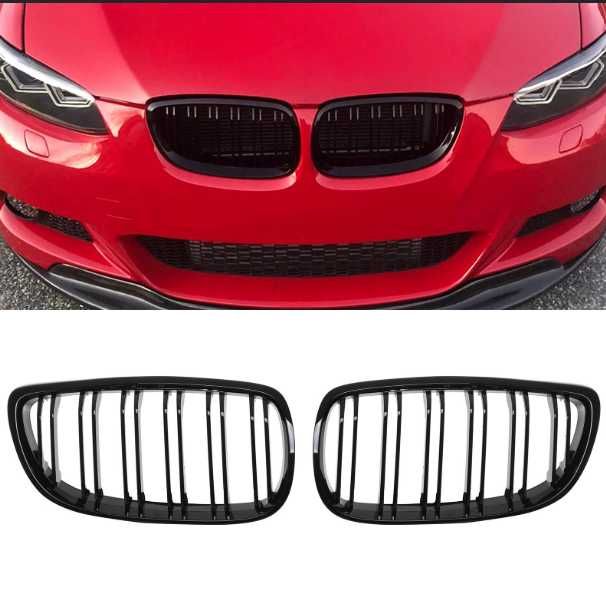 Grile Duble M / Negru Lucios / BMW Seria 3 E90 E91 - facelift (lci)
