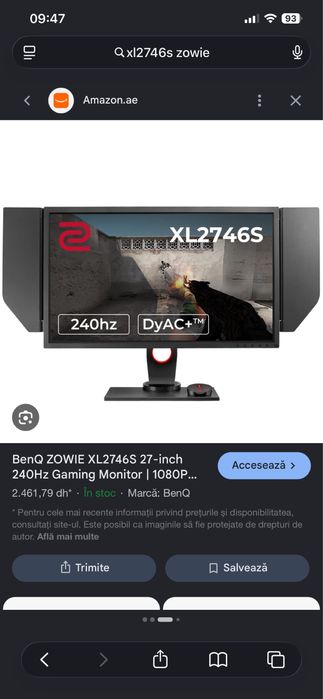 Monitor gaming Zowie XL2746s