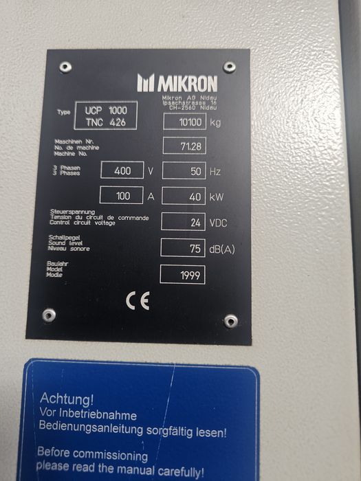 Centru 5 axe full Mikron ucp 1000
