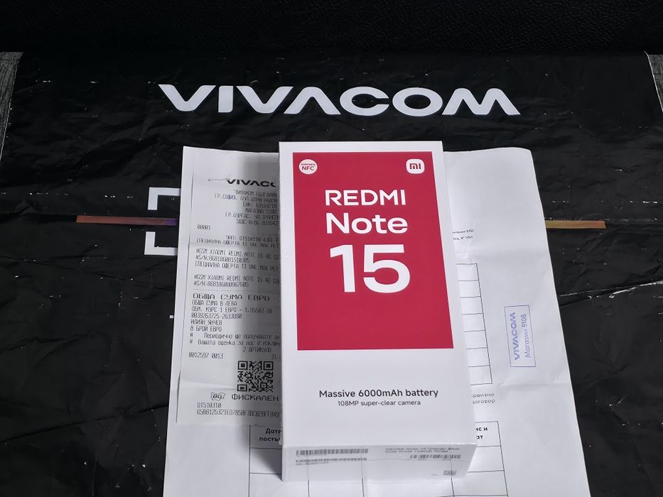 ЗАПЕЧАТАН 128GB Xiaomi Redmi Note 15 Vivacom Гаранция 2028г. Blue |Син
