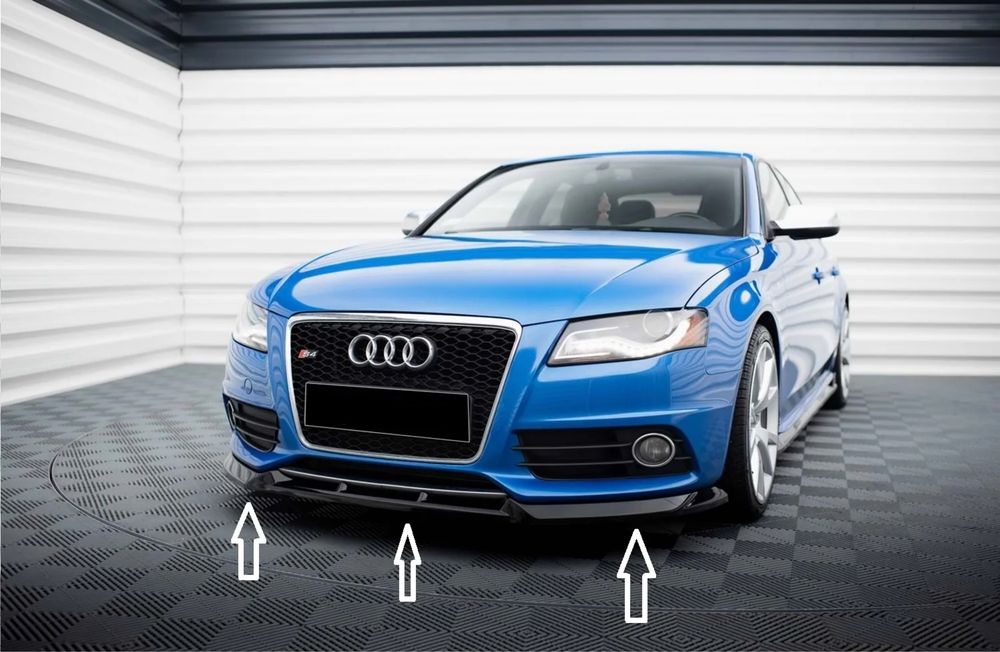 Преден спойлер за Audi A4 B8 Ауди А4 Б8 2008-2011 Черен Пиано Лак