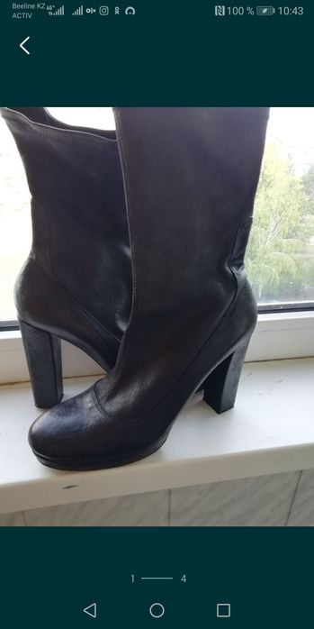 Итальянские полусапожки на каблуке