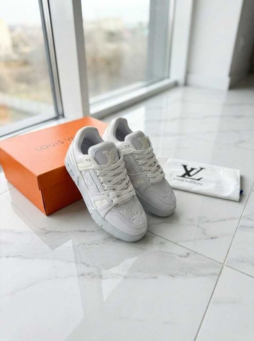 Adidasi LV Trainers Full Alb - White - PREMIUM - Full Box