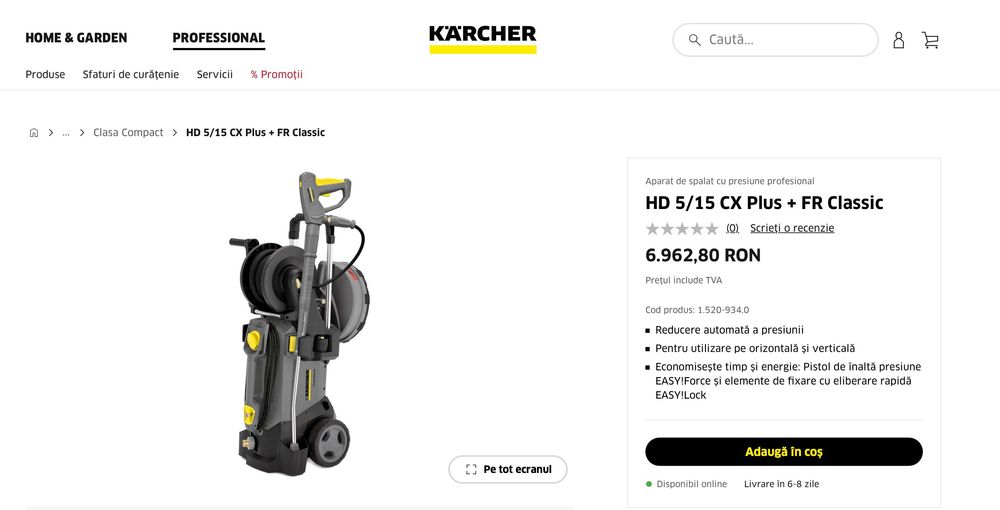 Aparate profesionale de curatenie Karcher - Covoare - Injectie Extraxctie - Abur - Frecare - Perie - Aspirator geamuri - Presiune