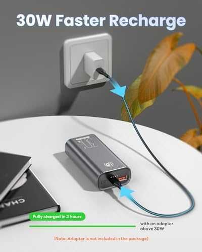 Нов Компактен 30W Power Bank батерия 10000mAh за Смартфони и Таблети зарядно