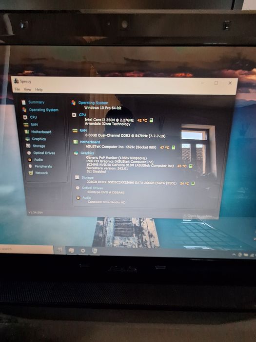 Laptop Asus K52JC , i3-M350 , 8 GB,  ssd 256 GB,  15.6"
