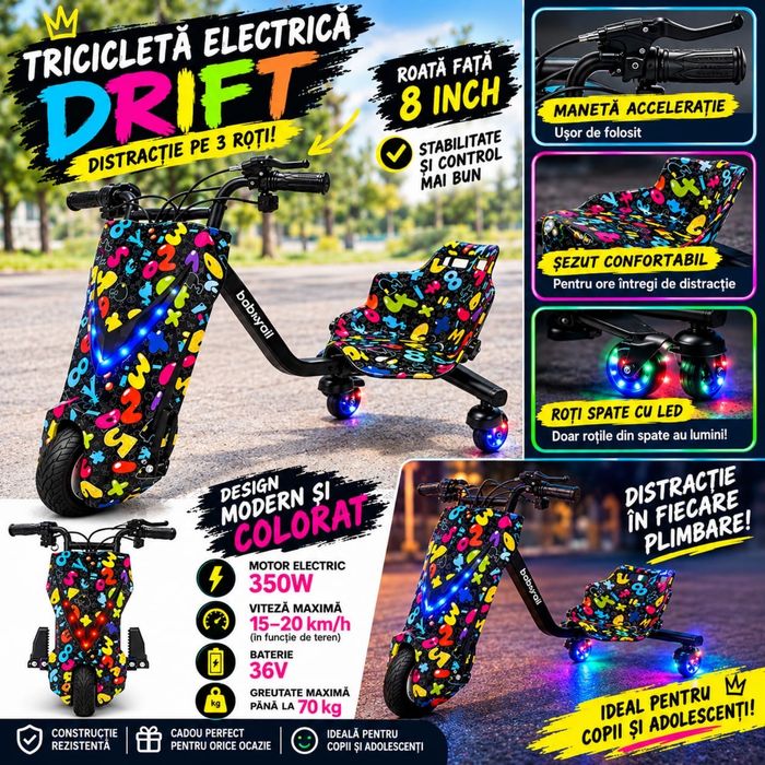 Tricicleta drift electrica