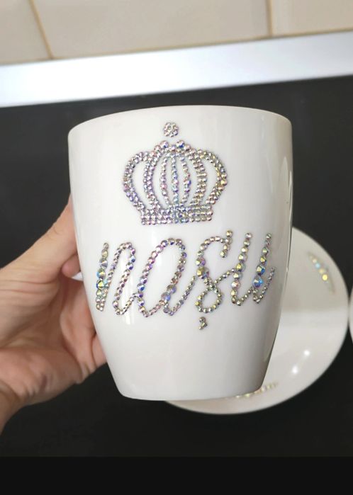 Set căni personalizate cu swarovski
