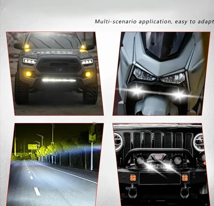 Мини матрични светлини за решетка на автомобил, жълти и бели LED светл