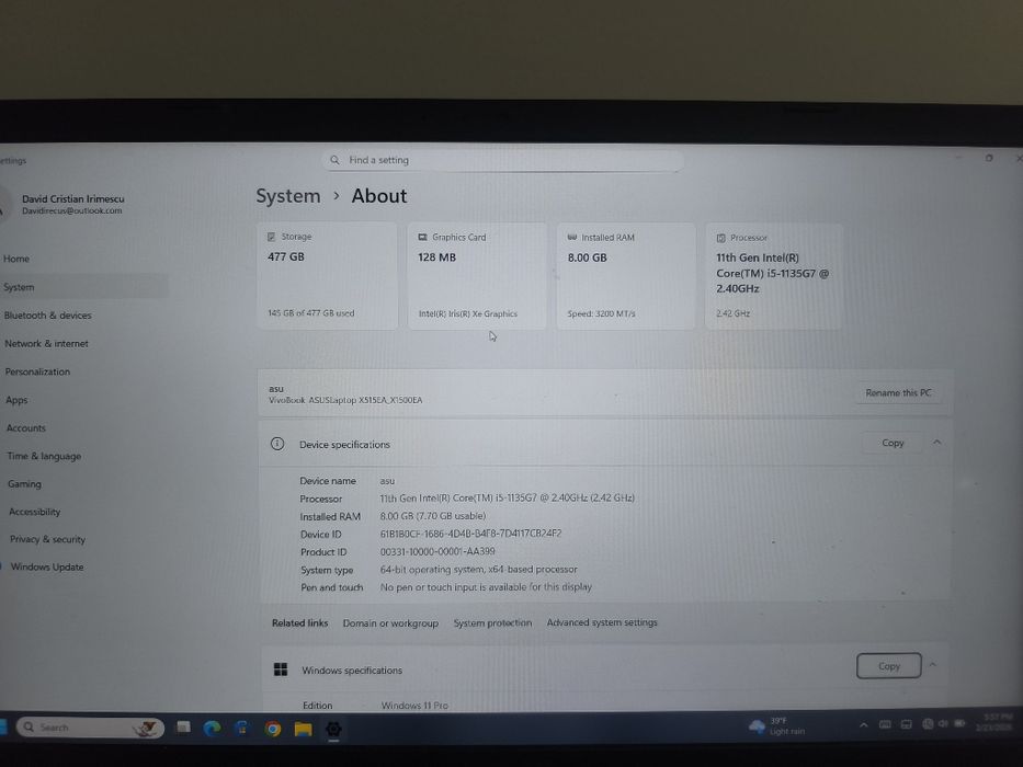 Laptop ASUS VivoBook. VivoBook_ASUS Laptop X515EA_X1500EA