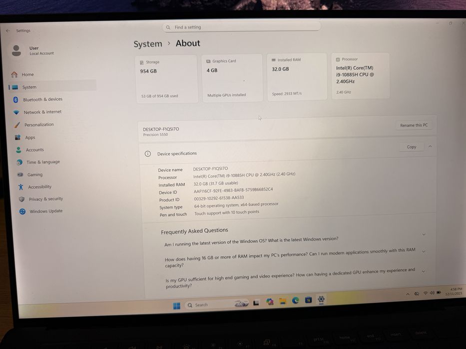 Dell Precision 5550 Workstation