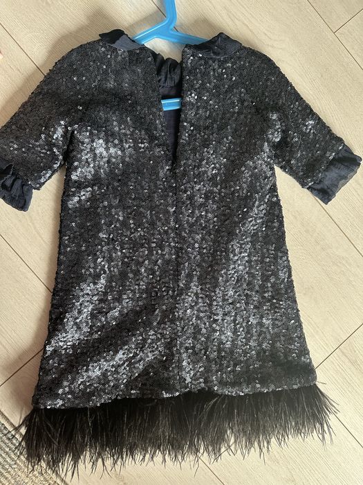 Eirene детска синя рокля пайети и пера