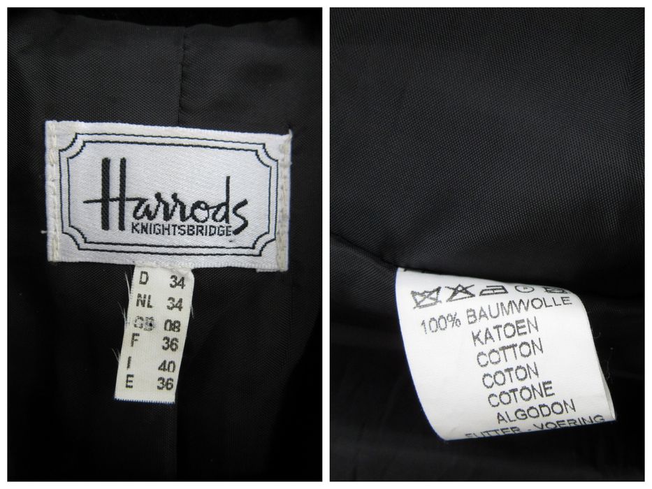 Sacou catifea negru bumbac Harrods esarfa mătase