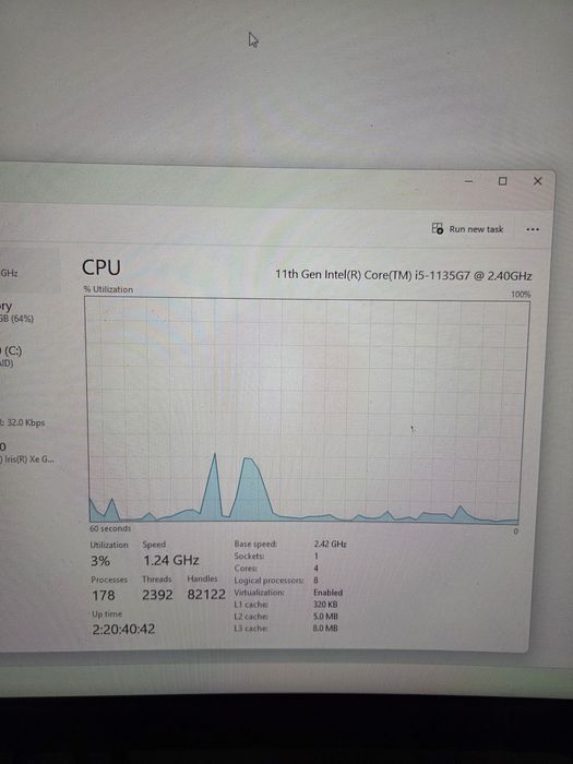 I5 1135G7 8GB DDR4 SSD 240