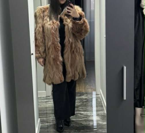 Палто от естествен лисичи пух