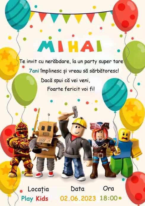 Invitatii digitale botez, nunta, aniversari, zile onomastice etc.