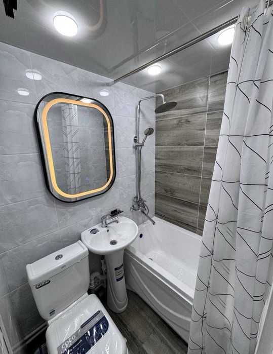 Квартира 1 комнатная 2 этаж Новомосковская Евро Ремонт Кафе Вечер