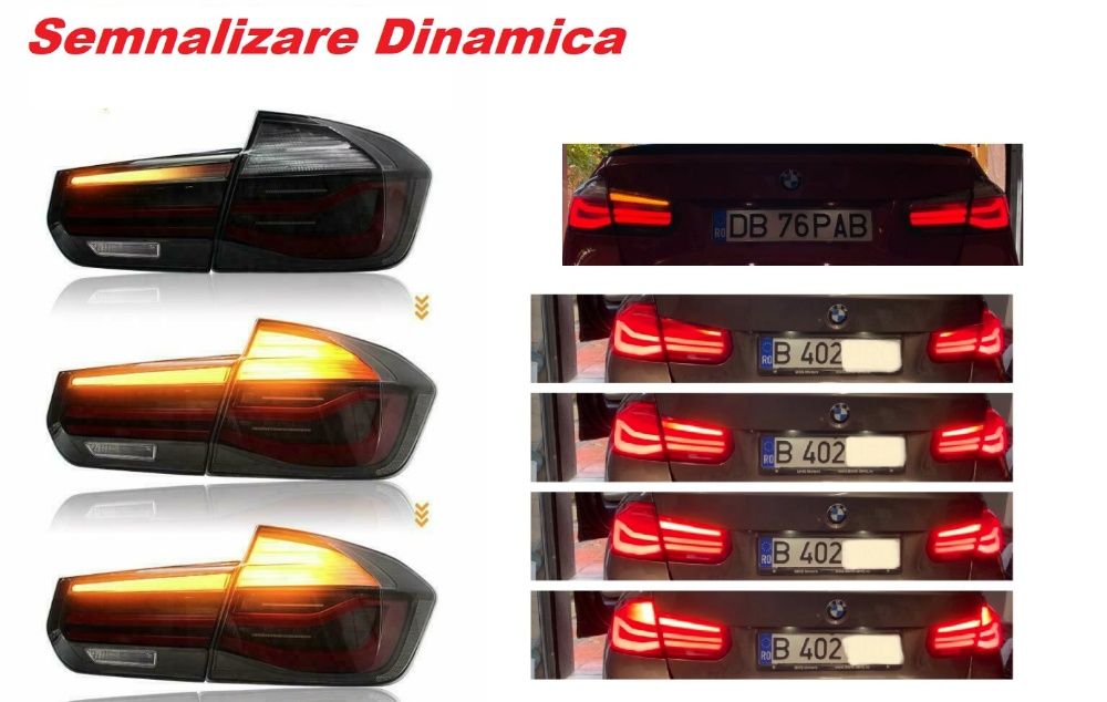 Stopuri LED M Look Black Line compatibil cu BMW Seria 3 F30 (2011-2019