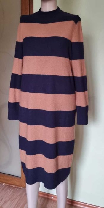 Rochie midi tricotata Comma, marimea M, lana, bumbac, poliamid