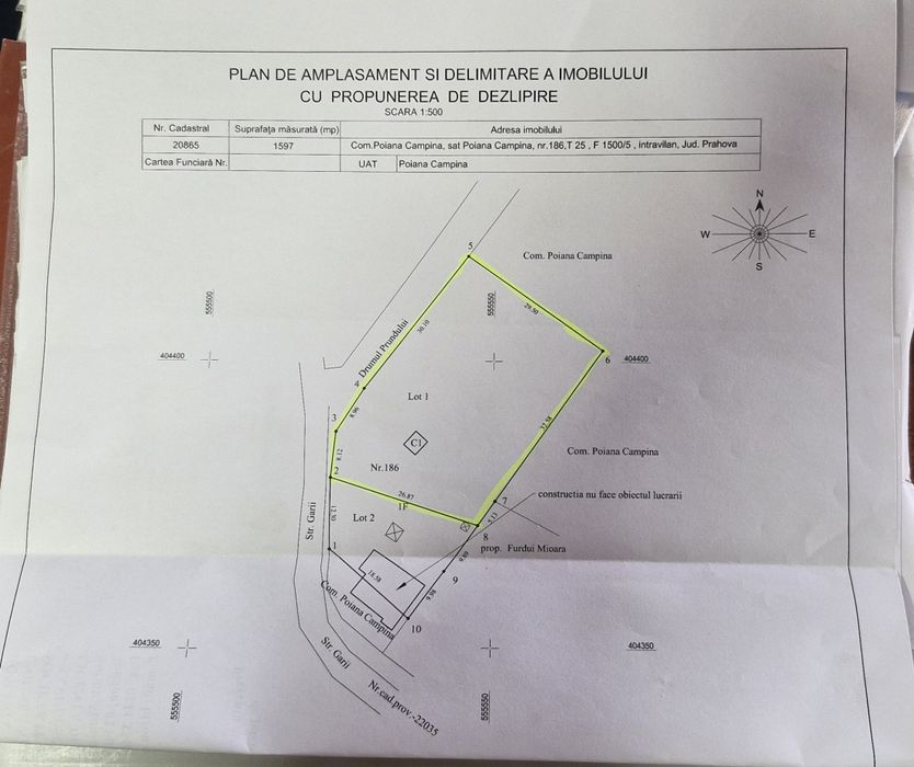 Teren intravilan Poiana Camina 1300 mp