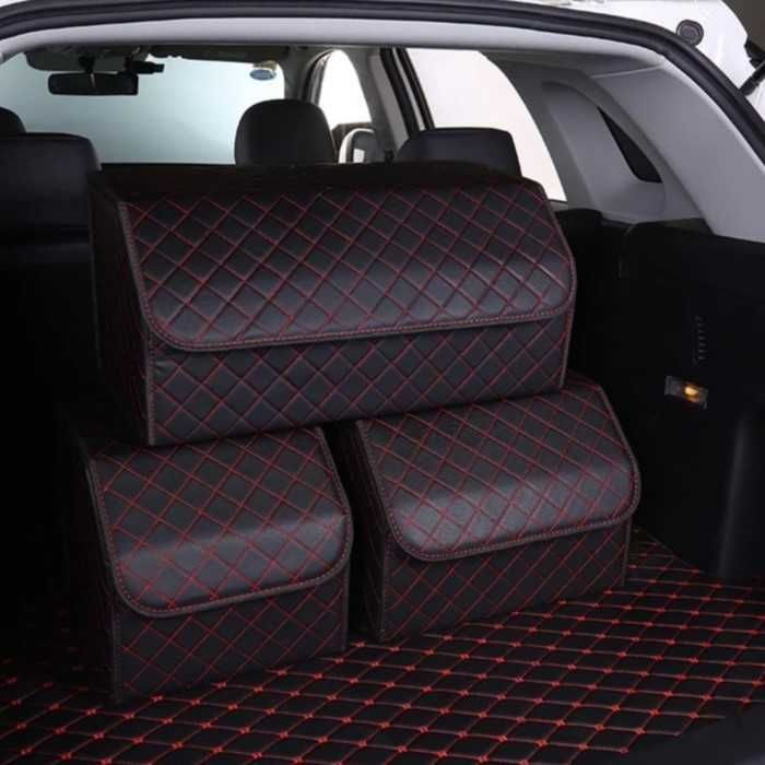 LUX кожен органайзер Automat, Сгъваем, Червен шев, Различни размери