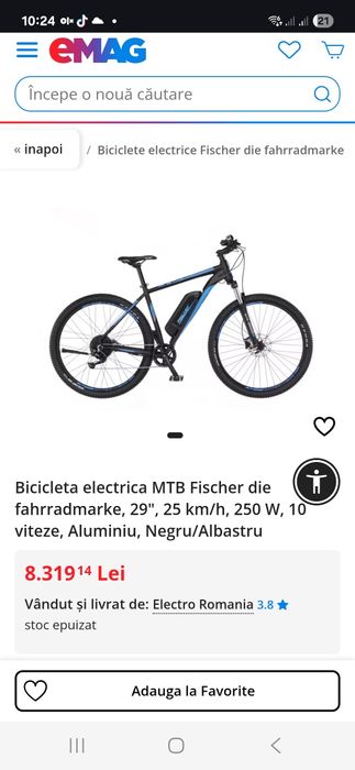 Bicicleta electrica fisher 29 zoll.