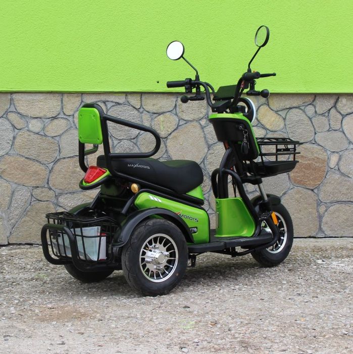 Двуместна електрическа триколка Pudding 1800W-48V-20Ah GREEN