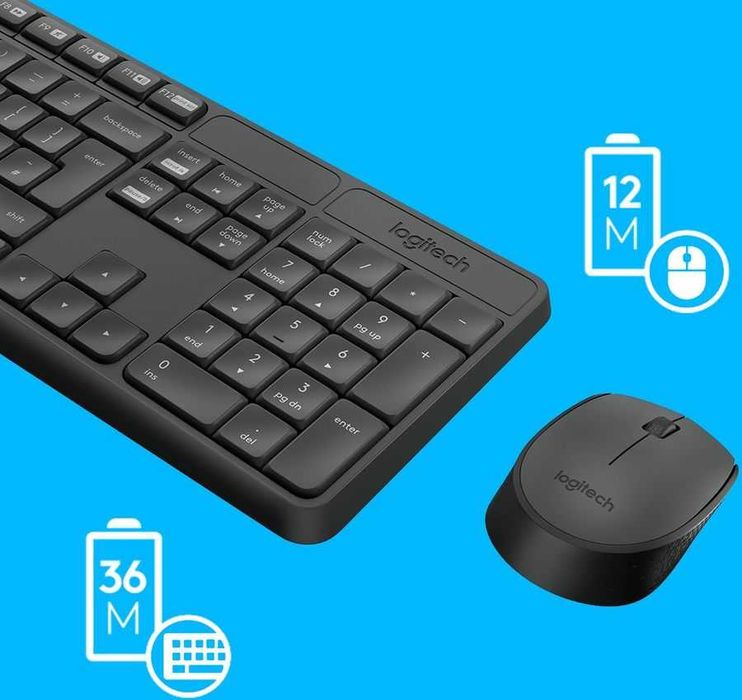 Беспроводная клавиатура и мышь - Logitech MK235