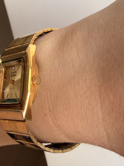 Ceas must de Cartier vintage placat cu aur