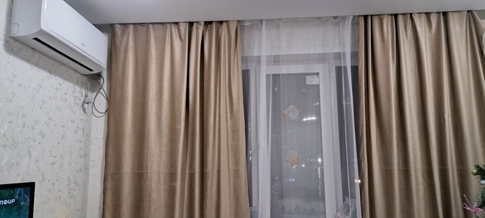 Шторы велюр беж 290×250