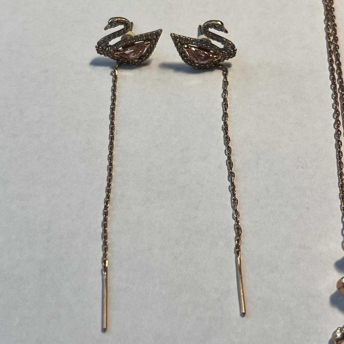 Set Swarovski Swan, Lantisor/Cercei - nou, în cutie