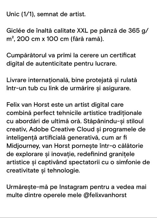 Tablou unicat tehnica giclee artist contemporan