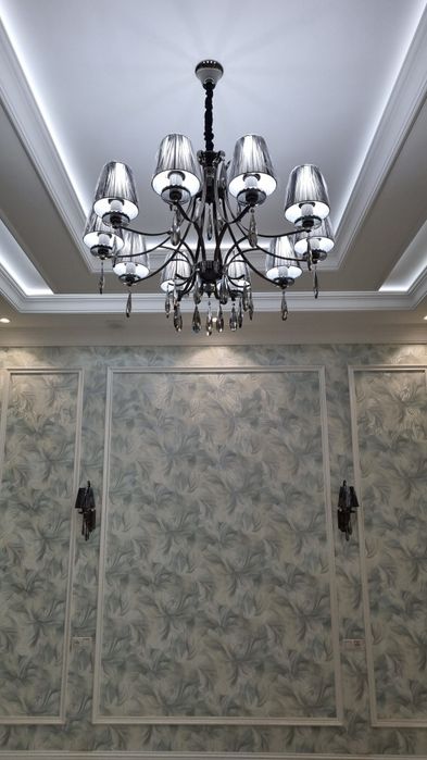 устанофка люстра