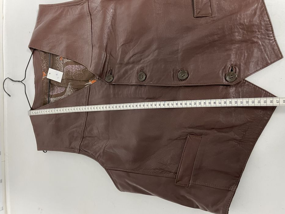 Vesta moto de piele maro 56