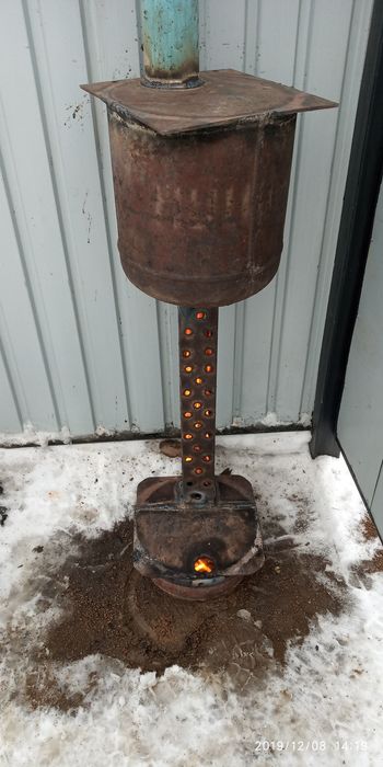 Печь буржуйка на отработке масла