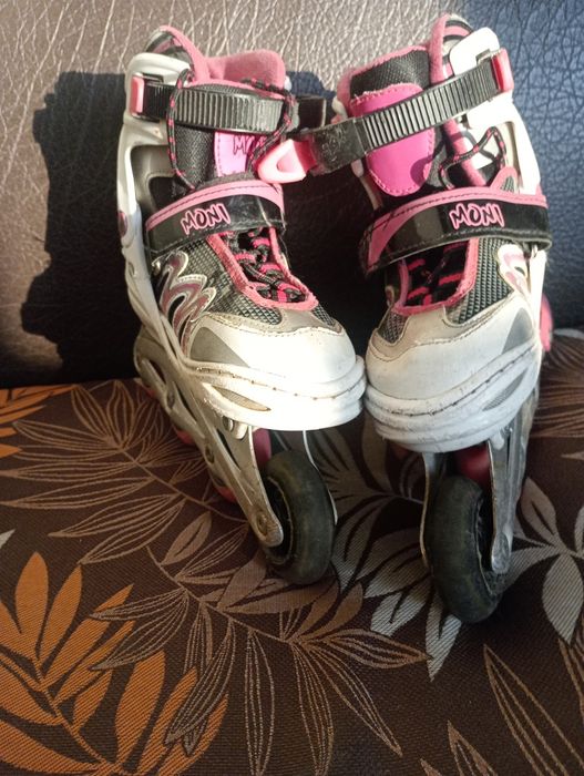 Ролери  MONI бяло с розово