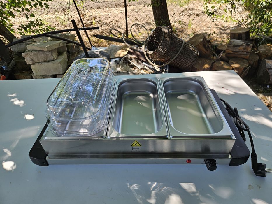 Бен-мари топло със сух нагревател отдолу  със три гастронорми