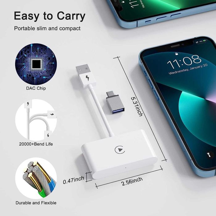 Безжичен CarPlay адаптер за iPhone