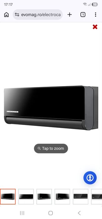 Aparat de aer conditionat Heinner BlackPearl HAC-BP12WIFI-BK, 12000 BTU, Wi-Fi, Clasa A+++/A++, functie Super Ionizare, Breeze away, Active clean