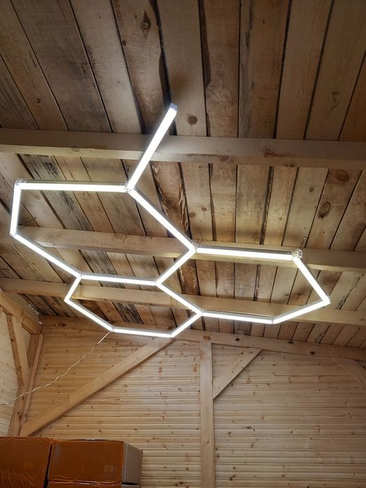 LED хексагонално осветление  за студио,. гараж, цех , фризьорски салон