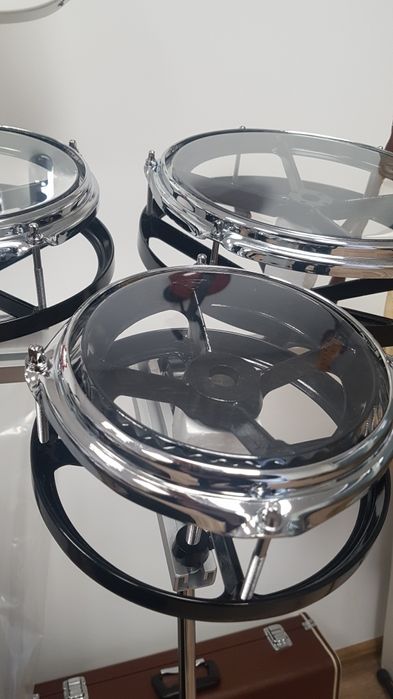 Рототоми перкусия, във триъгълен вариант + палки.Ново