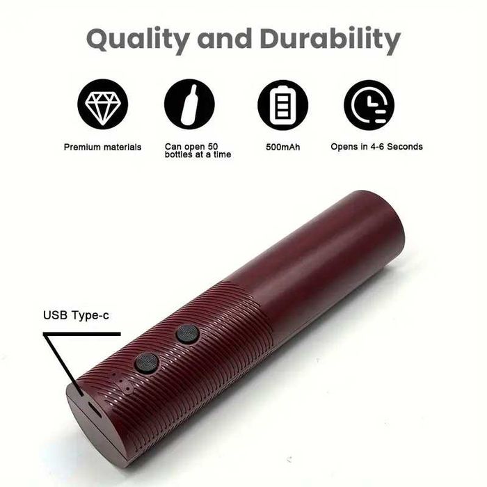 Електрическа отварачка за бутилки вино автоматичен тирбушон 4 в 1 USB